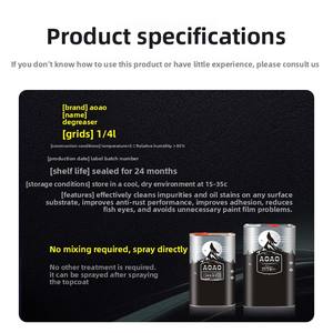 Dégraissant nettoyant pour surfaces automobiles en acrylique AOAO en gros, solution de préparation de <span class=keywords><strong>peinture</strong></span>, solvant, essuyage des panneaux de <span class=keywords><strong>carrosserie</strong></span>, approvisionnement en vrac - Product Image 2