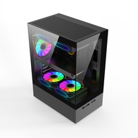AntarcChill Wholesale Dual Tempered Glass Mid Tower M ATX Gaming PC Computet Case Desktop CPU Cabinet Computer Cases
