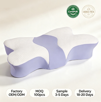 Bantal Busa Memori Penyangga Leher Ergonomis Kontur OEM Pabrik Grosir