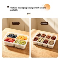 Boîte de rangement hermétique à 4/8 compartiments, avec drain, pour la cuisine, le réfrigérateur, de qualité alimentaire, portable
