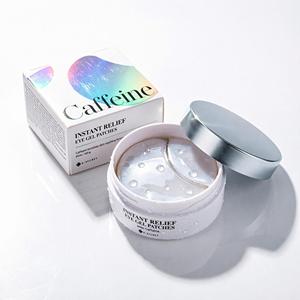 Parches de gel para ojos de alivio instantáneo con cafeína, cuidado calmante para el contorno de ojos, para ojos cansados, para todo tipo de piel, fórmula K-Beauty - Product Image 1