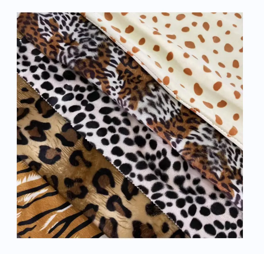 100%Polyester Normal velboa/Animal printing fabric/printed normal velboa