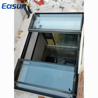 Ventana de Techo Abatible Automática de Aluminio con Vidrio, Impermeable, para Balcón o Patio, Retráctil, Resistente al Viento
