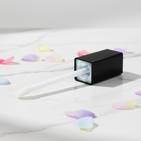 Nouveau design – Tubes cosmétiques en plastique argenté et noir pour brillant à lèvres et gloss, avec bouchons à brosse, capuchons à vis, lumière LED et miroir intégré