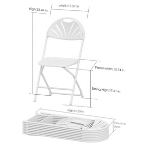 Popolare Sedia Pieghevole da <span class=keywords><strong>Giardino</strong></span> Leggera in Plastica Bianca <span class=keywords><strong>per</strong></span> Interni ed Esterni Ideale <span class=keywords><strong>per</strong></span> Eventi e Matrimoni - Product Image 4