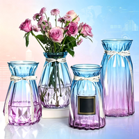 Vase en verre dégradé nordique, moderne et simple, pour la décoration florale de bureau, de la maison ou de mariage