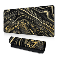 Grand tapis de souris de jeu en marbre anti-dérapant étendu avec bords cousus tapis de bureau Anime clavier tapis de souris de jeu