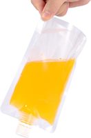 Pochette transparente personnalisée avec bec verseur et poignée, sachet souple pour boissons, sacs d'eau potable