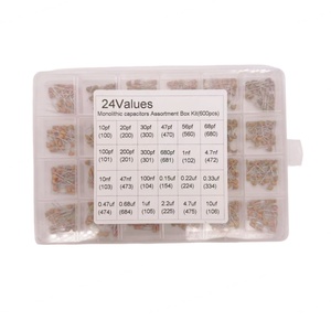 Kit de 24 Tipos de Condensadores Monolíticos - 10pF a 10uF, Voltaje Nominal de 50V, Paso de 5.08mm, 25 Piezas por Tipo, Total de 600 Piezas - Product Image 3