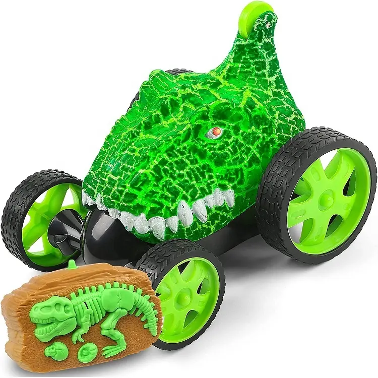 2.4Ghz uzaktan kumanda dinozor Whirler t-rex 360 dublör araba çocuklar için Mini RC araba