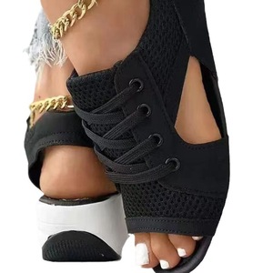 Nuovi <span class=keywords><strong>Sandali</strong></span> Estivi 2026 da <span class=keywords><strong>Donna</strong></span> Taglie Forti con Suola a Zeppa Spessa e Lacci, Scarpe da Spiaggia, Commercio Estero, Taglia <span class=keywords><strong>43</strong></span> - Product Image 4