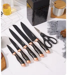 Sıcak satış 7 parça açık kamp japonya şef mutfak bıçağı et üreticileri için profesyonel set