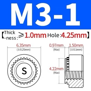 Écrous à sertir de qualité médicale M2.5 M3 M4 en acier au <span class=keywords><strong>carbone</strong></span> passifé, entièrement filetés, auto-serrants pour l'industrie de la santé OEM et les tôles minces - Product Image 3