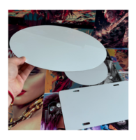 Plaque Ronde en Aluminium de 6, 8 et 10 Pouces, Vierge, Blanche, Personnalisable, pour Impression par Sublimation, Forme Cercle Plat 2D