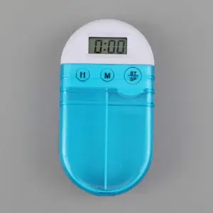 Custom Logo Portable Electronic Pill Reminder Digital Alarm Pill Box With Timer