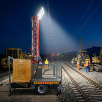 Tour d'éclairage mobile électrique réglable sur mesure de haute qualité avec mât de 30 m et projecteur LED pour chantier naval, roulisier et remorque