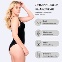 Body en dentelle pour femme, col carré, dos nu, string sexy, camisole gainante, bretelles spaghetti, sans manches
