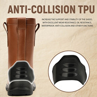 Sepatu Keselamatan Pria Anti-Selip Anti-Hantaman Sepatu Safety untuk Pria Ujung Baja Tahan Air Tahan Tusukan TPU Anti-Benturan