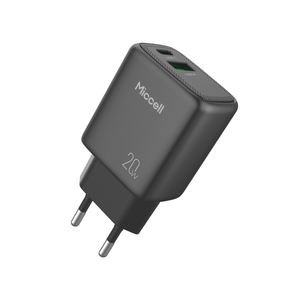 Chargeurs de téléphone Miccell 20W, <span class=keywords><strong>chargeur</strong></span> mural USB-C avec double port et charge rapide PD, comme adaptateur secteur pour <span class=keywords><strong>iPhone</strong></span>, <span class=keywords><strong>iPad</strong></span> et ordinateurs portables - Product Image 2