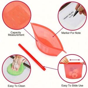 Wholesale Reusable Eco Friendly Leakproof Silicone Vacuum <b>Compressed</b> Food Storage <b>Bags</b> with Clear Ziplock for Kitchen Use - Product Image 4