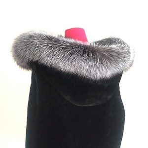 Adorno de piel de zorro azul de alta calidad directo de fábrica XJ para capucha y cuello para prendas - Product Image 4