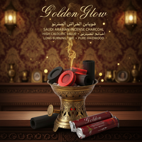 GOLDEN GLOW Briquettes de charbon de bois de noix de coco en bois dur de bambou de haute qualité 45 mm pour narguilé chicha barbecue et encens