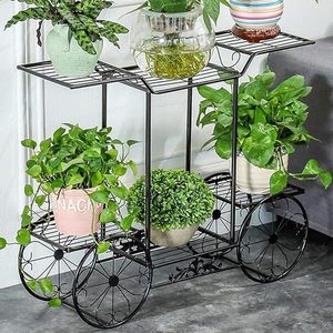 Support pour plante en fil métallique moderne à 6 niveaux abordable avec 4 roues design étagère pour pot de fleurs pour jardin à bas prix - Product Image 5