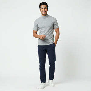 Nouveaux hommes sweat à col roulé hommes chandails décontracté col roulé couleur unie qualité chaud mince pulls à col roulé pull hommes - Product Image 1