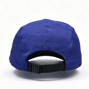 Men's Quick Dry Running Cap, Blue Lightweight 5-Panel Baseball <b>Hat</b> with Laser Cutout Breathable Side, Adjustable Sports Sun Cap - Product Image 3