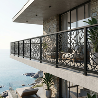 Rampe de balcon en aluminium thermolaqué, balustrade de terrasse extérieure, main courante sur mesure, clôture de villa moderne, installation facile, antirouille