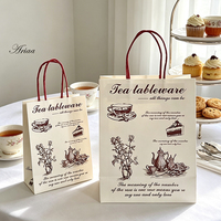 Sacs d'entreprise personnalisés avec logo imprimé, en papier kraft brun recyclé, avec poignée en ruban, résistants à la graisse, adaptés aux aliments, à fond carré