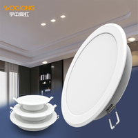 Plafonnier LED Rond Encastré Mince pour Hôtel, Bureau et Domicile, 6W 9W 12W 15W 18W 24W 30W, Corps en Plastique Acrylique Blanc