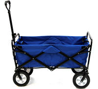 Vagoneta Plegable Reforzada con Ruedas Grandes, Construcción Robusta, Interior Espacioso, Carrito con Ruedas Ajustables