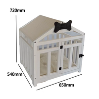 Nichoir de luxe toutes saisons en bois massif pour chiens et chats, cage moderne classique écologique et durable pour petits animaux