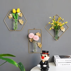 Nuevo Producto Yuyang, Florero de Vidrio Transparente para Colgar en la Pared, Florero Hidropónico de Metal, Decoración de Pared para el Hogar, Adorno, Regalos - Product Image 3