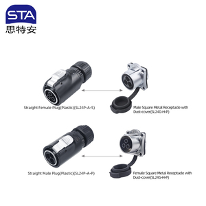 LP24 IP67 su geçirmez endüstriyel havacılık fiş konnektörü LED ekran kare flanş soket 2 3 4 10 12 19 24 çekirdek - Product Image 5