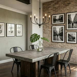Lustre suspendu moderne noir personnalisable à 6 lumières en fer, alimentation directe usine, culot E12 E14, pour intérieur maison et hôtel - Product Image 2