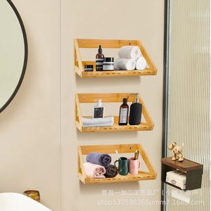Solid Wood <b>Wall</b> <b>Mounted</b> <b>Shelf</b> Rectangle Natural Color Durable Multipurpose Storage Rack For Home Decor - Product Image 3