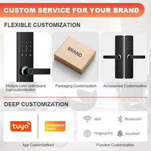 Security TUYA WIFI Electronic <strong>Fingerprint</strong> Lock Remote Unlock Digital Card Key Cerradura Intelligente Tuya Smart Door Lock - Product Image 3