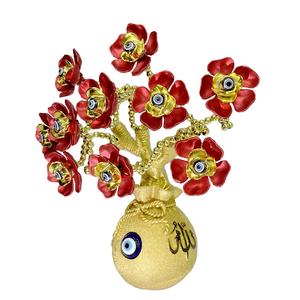 Placcato oro Lucky Pocket Fall Decor fiori decorativi artificiali rossi Evil Eye Decor albero della vita - Product Image 1