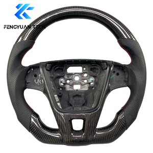 พวงมาลัยรถยนต์หนังแท้ LED Alcantara ปลอมแปลงทำจากคาร์บอนไฟเบอร์สำหรับวอลโว่ S80 <span class=keywords><strong>V40</strong></span> XC60 S60 S60r V60 <span class=keywords><strong>polestar</strong></span> 2013 2009 2010 - Product Image 4