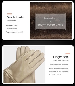 Guantes de Piel de Oveja Genuina para Invierno, con Pantalla Táctil, para Hombre y Mujer, Uso Diario Casual al Aire Libre, Disponibles en Stock - Product Image 5