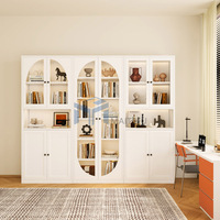 Mueble de Almacenamiento Moderno para Sala de Estar con Puerta de Vidrio y Marco Metálico, 6 Estantes Ajustables para Apartamento, Villa, Comedor, Bar en Casa