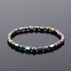 Nueva Llegada, Tobillera de Hematita Brillante de Color AB, Estilo Europeo Americano, Curación Magnética, Elástica, Hecha a Mano, Joyería de Cuentas para el Tobillo - Product Image 1