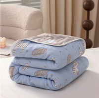 Couverture de luxe en gaze de coton pur de qualité supérieure, 6 couches, motif floral moderne et minimaliste, pour bébé, été, rafraîchissante, fine, taille Twin XL, vente en gros