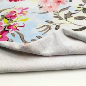 2024 New Design Floral Digital Printing Cotton Spandex Soft Anti-bacteria Knit French Terry Fabrics For Baby Clothing