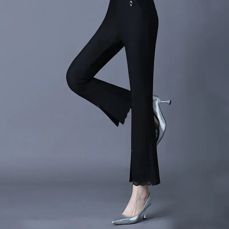 OEM good quality professional office women's pants black stretch work office fitness business pants suits for women