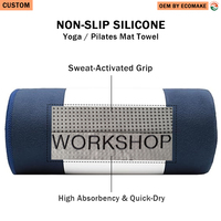 Serviettes de sport en microfibre EM Custom Sweat, antidérapantes, absorbantes, portables, pour la gym, la plage, le yoga, le pilates, à séchage rapide, avec points antidérapants.