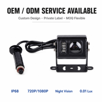 Cámara para Vehículo OEM ODM de Fábrica con Certificación IP68, Visión Nocturna por Infrarrojos, Lente de 2.8mm y Vista Amplia de 110 Grados, 1080P