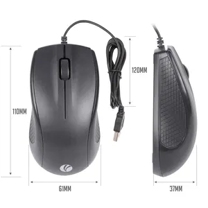 VCOM Mouse komputer OEM berkabel USB optikal RoHs untuk Laptop PC Mouse USB untuk game dan Laptop